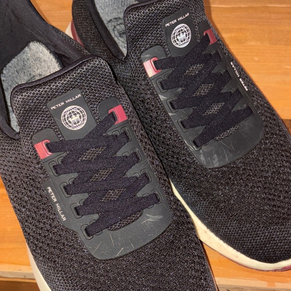 Peter Millar Black and Red Men's Hyperlight Apollo Sneakers size 10.5 - Picture 10 of 11